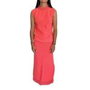 Vintage St John Knits Maxi Dress Set Santana Knit Small Designer 1970s Luxury